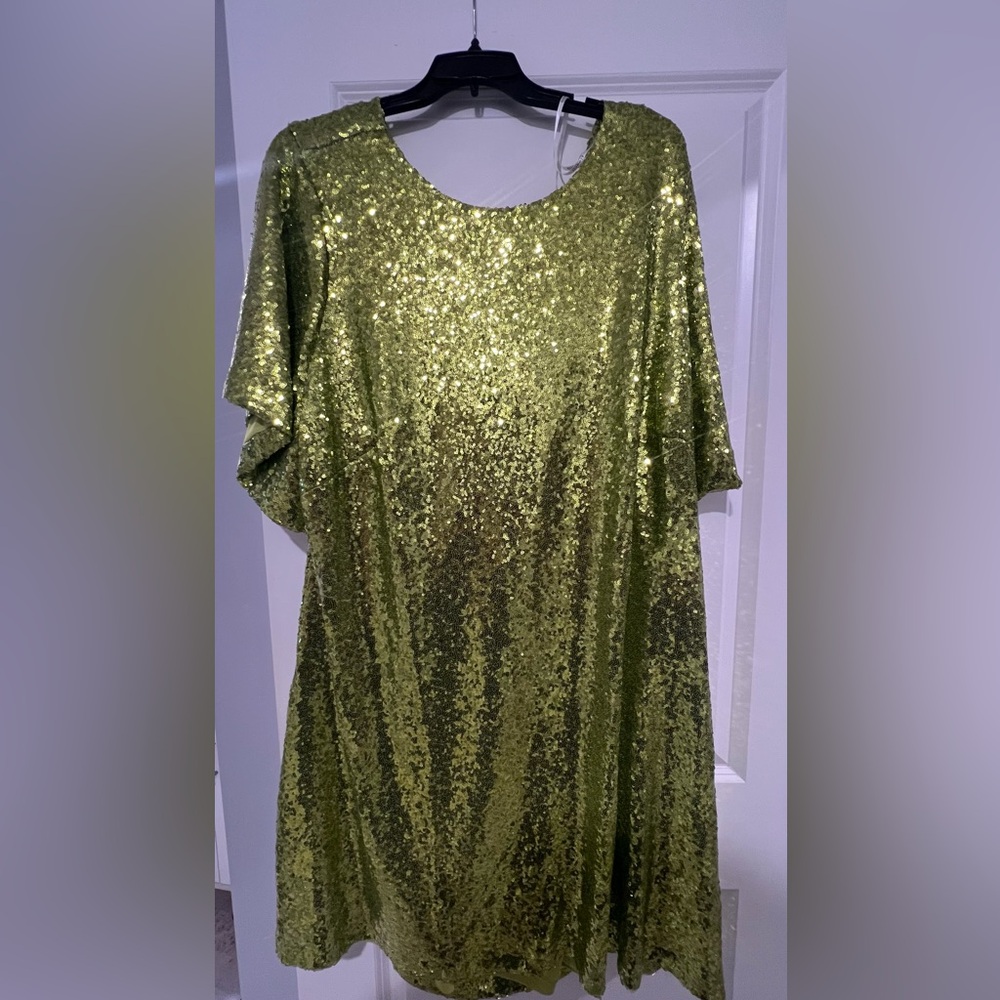 Eloquii Lime Green Sequin Dress